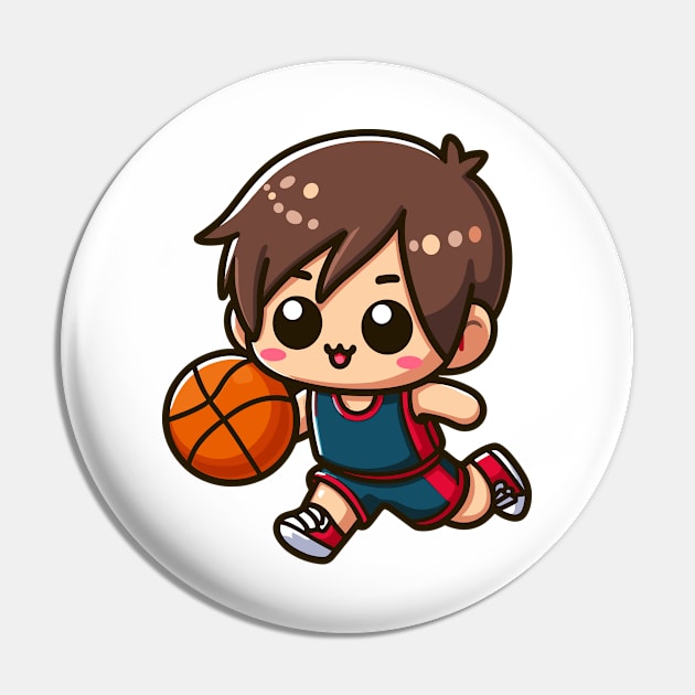 Kawaii Boy Basketball Player Pin by Etopix