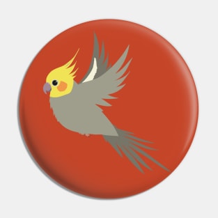 Flying cockatiel Pin