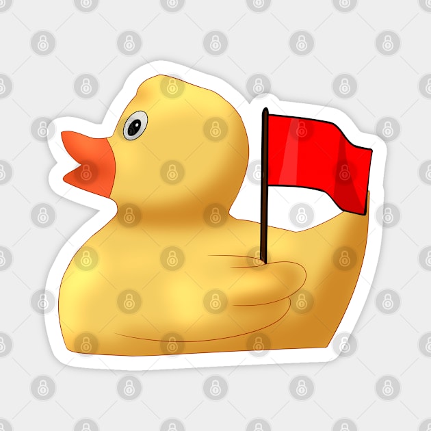 Red Flag Duck Magnet by TheQueerPotato