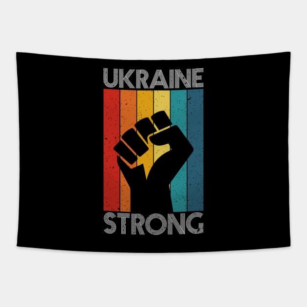 Ukraine Strong Retro Vintage Flag Tapestry by Teeartspace