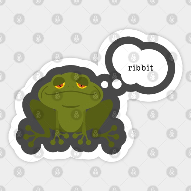 Cartoon Frog Ribbit - Frog - Sticker