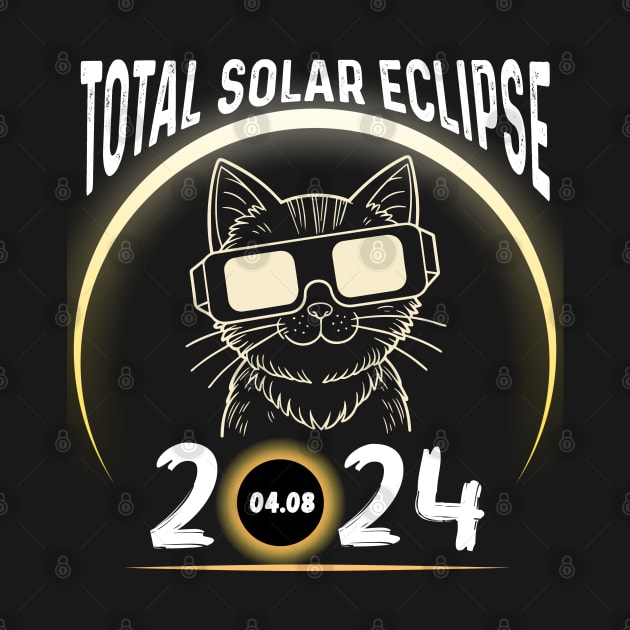 Solar Eclipse 2024 Shirt Total Eclipse April 8th 2024 Cat by Peter smith