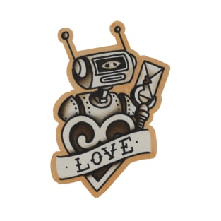 Vintage style tattoo design of retro robot. T-Shirt