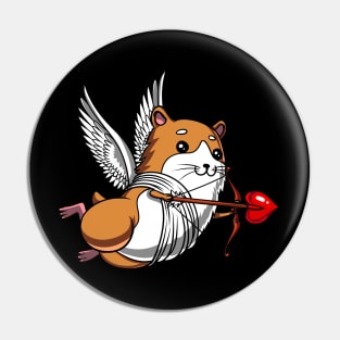 Hamster Pet Valentines Day Love Heart Pin