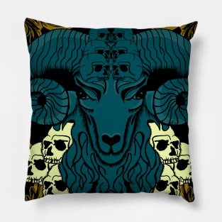 goat design illustration Pillow