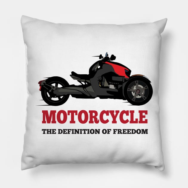 Can-Am Ryker Red - Motorcycle The Definition of Freedom Pillow by WiredDesigns