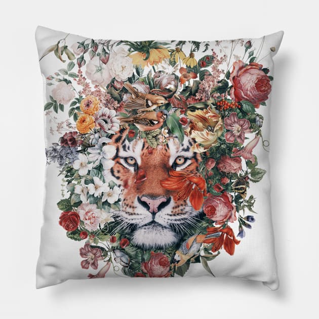 Flower Tiger Pillow by rizapeker