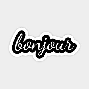 Bonjour T Shirt French Language Saying Teacher Student Magnet