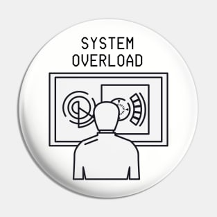 Funny Retro Computer Design System Overload Pin