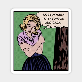 Comic Woman Loves Herself Magnet