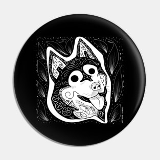 Aztec Husky ecopop dog Pin