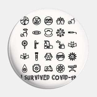 I Survived Covid 19 , Servive Design Pin