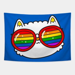 Rainbow Eyes Kitty Tapestry