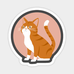 orange cat lover sunny cartoon vector pet Magnet