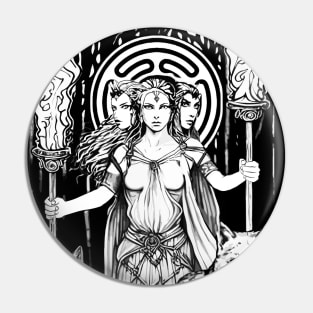 Hecate Goddess of Sorcery and Crossroads Pin