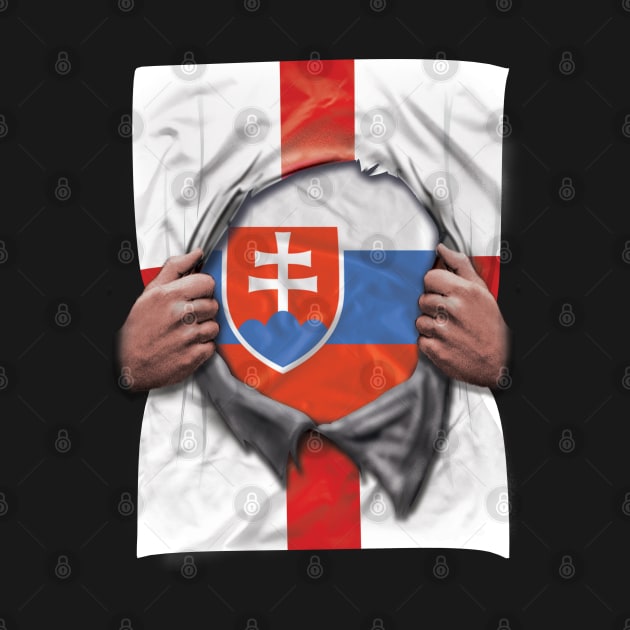 Slovakia Flag English Flag Ripped Open - Gift for Slovakian From Slovakia by Country Flags