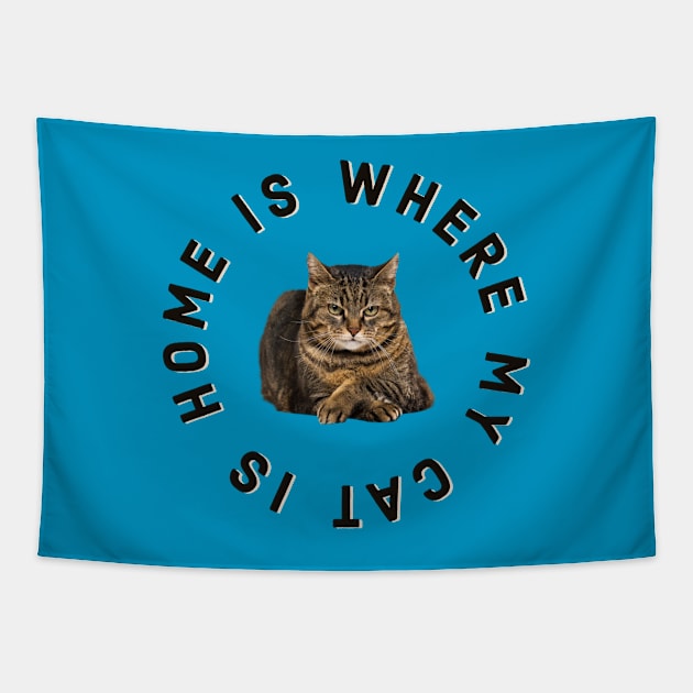 Home Is Where My Cat Is (Manx) Tapestry by terrybain