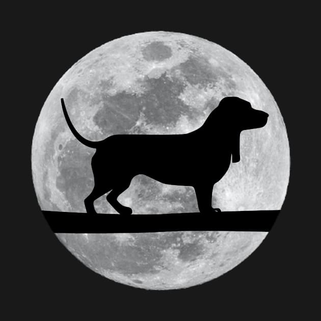 Basset Hound Dog Night Moon basset hound Lover by T-shirt verkaufen