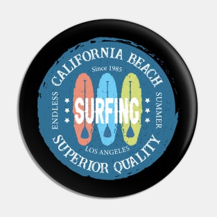 California Beach Surfing Pin