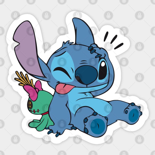 Stitch and Doll - Lilo And Stitch - Sticker