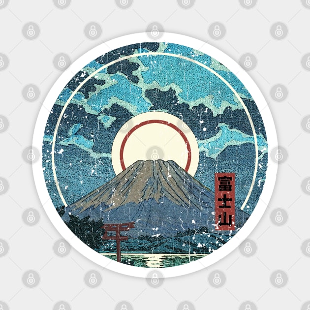 Mt. Fuji Moon Magnet by robotface