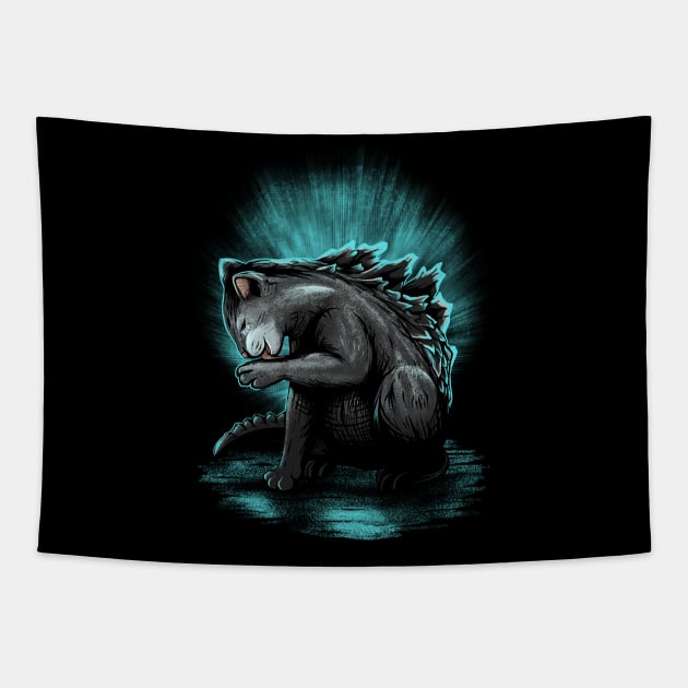 Cat-zilla Kaiju cute monster Tapestry by pujartwork