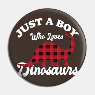 Just A Boy who loves Dinosaurs Pin