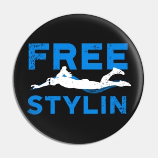 Freestylin Swim Guy Pin