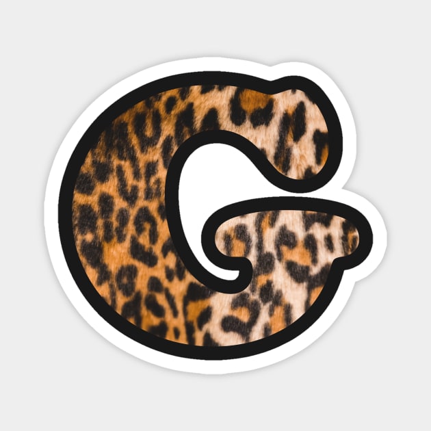 Letter G leopard print Magnet by ColorsHappiness