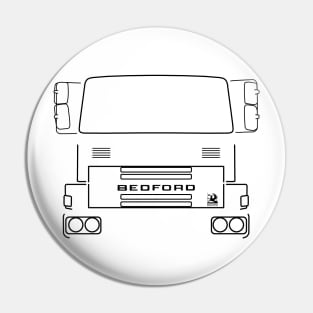 Classic Bedford TM lorry black outline graphic Pin