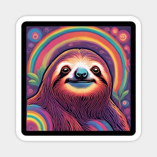 Psychedelic Sloth Magnet