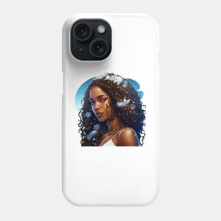 Poli'ahu Hawaiian Goddess of Snow Mauna Kea Illustration Mythology Phone Case