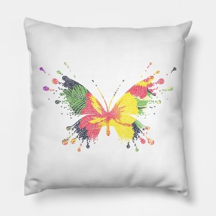 Colorful Tropical Butterfly Design Pillow