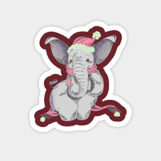 Snuggly Elephant with a Frosted Sugar Cookie Magnet