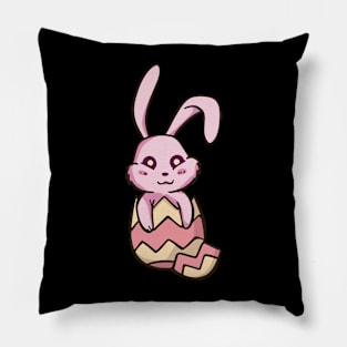 Retro Bunny Happy Easter Day Cute Bunny With Eggs Easter Pillow