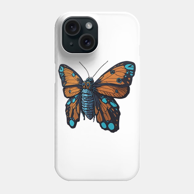 Robot Butterfly Phone Case by Sticker Steve