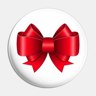 Red bow symbol Pin