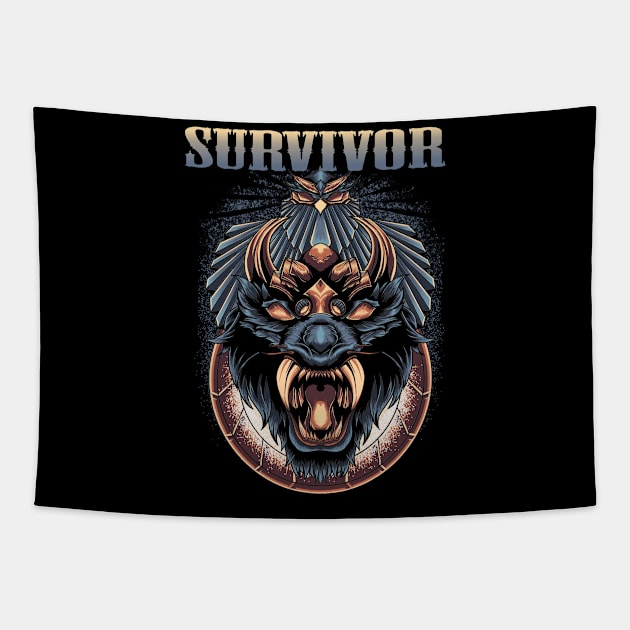 SURVIVE SURV SURVIVOR BAND Tapestry by Bronze Archer