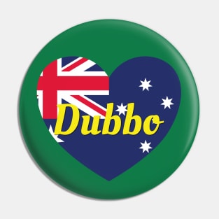 Dubbo NSW Australia Australian Flag Heart Pin