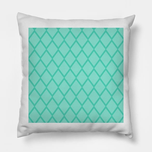 Green Diamond Pattern Pillow by A2Gretchen