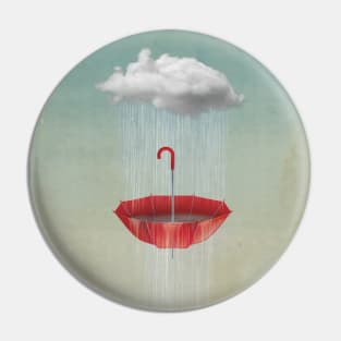 Saving the Rain - Red Umbrella Pin