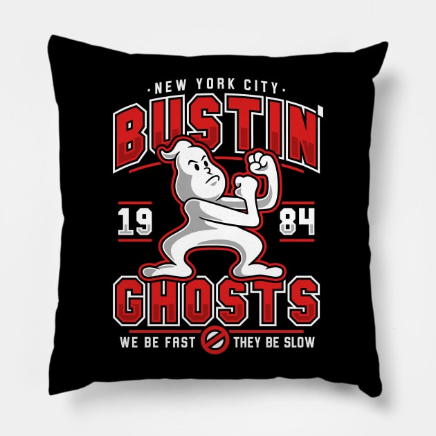 New York City Bustin' Ghosts Pillow by adho1982