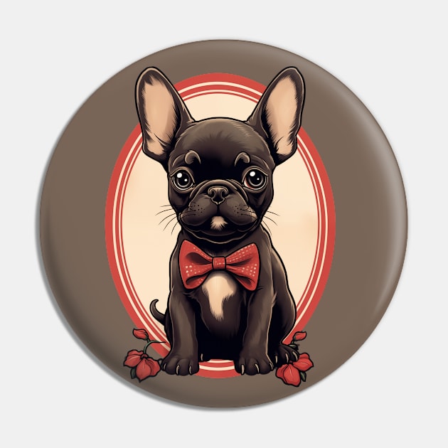 French Bulldog Tattoo Pin by JunkyDotCom