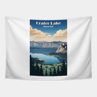 Crater Lake National Park Travel Poster Tapestry