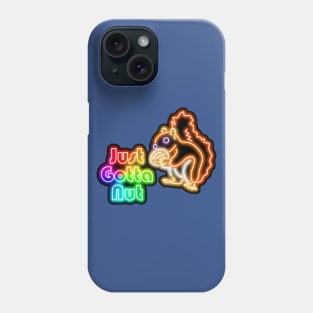 Rainbow Neon Squirrel Just Gotta Nut Bar Sign Top Left Phone Case