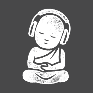 Buddha Headphones - DJ Buddhist Monk Music Lover T-Shirt