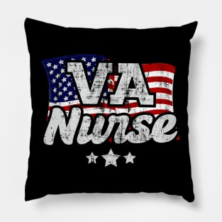 VA Nurse Patritic Flag Pillow