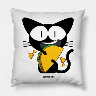 hungry cat, It's taco time Pillow