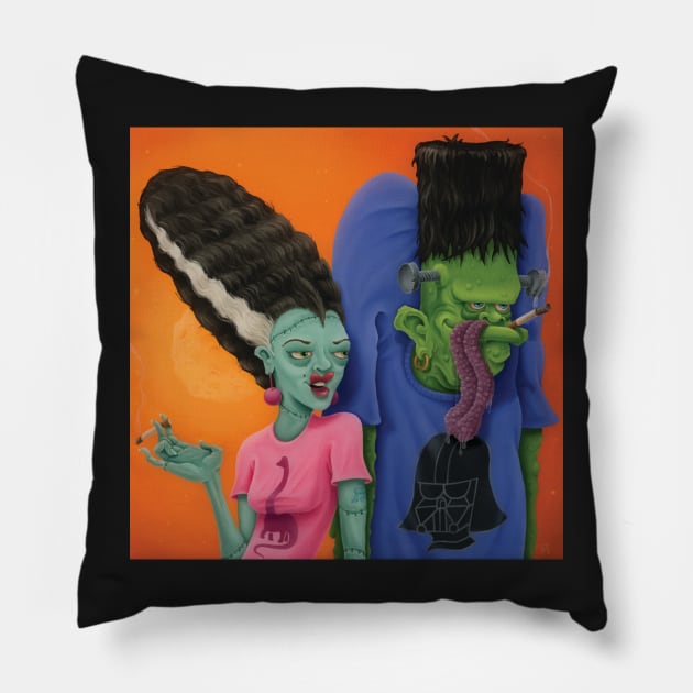 Frankie and Annette Pillow by artwork-a-go-go