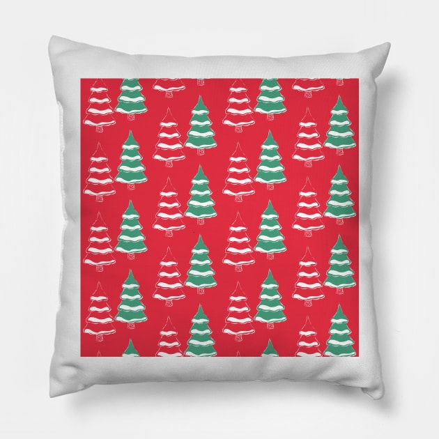 Christmas fir trees Pillow by katerinamk